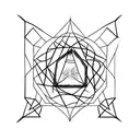 symbol of the four natural elements and within the triangle the natural shape of each element tattoo design idea