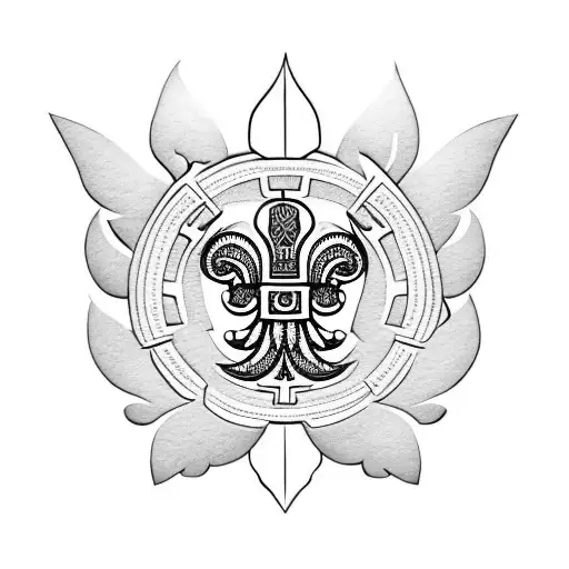 Mayan fleur-de-lis tattoo design idea