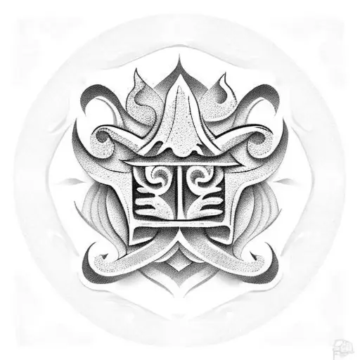 Mayan fleur-de-lis tattoo design idea