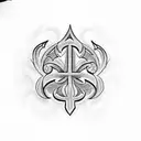 Mayan fleur-de-lis tattoo design idea