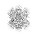 Mayan fleur-de-lis tattoo design idea