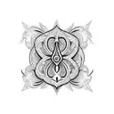 Mayan fleur-de-lis tattoo design idea