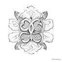 Mayan fleur-de-lis tattoo design idea