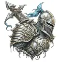 zombie knight tattoo design idea