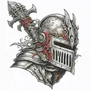 zombie knight tattoo design idea