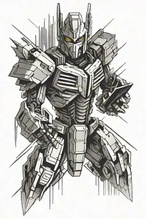 transformers matrix of leadership negative black space tattoo design idea
