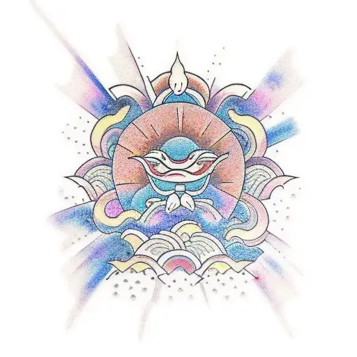 Soleil couchant tattoo design idea