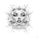 Soleil couchant tattoo design idea