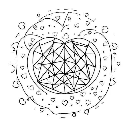 Simple outline of Earth with a heart-shaped energy symbol at its core tattoo design idea