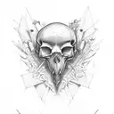 Pombo Gira holding a skull and dagger tattoo design idea