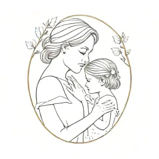 matching mother and daughter  tattoo design idea