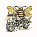 bee on a motorcycle tattoo design idea