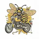 bee on a motorcycle tattoo design idea