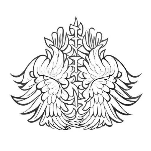 wings on spine tattoo design idea