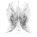 wings on spine tattoo design idea