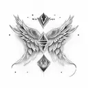wings on spine tattoo design idea