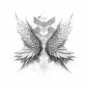 wings on spine tattoo design idea