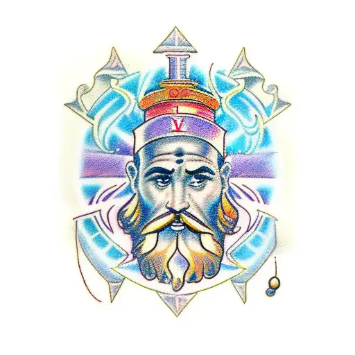 god of Zeus with Christianity  tattoo design idea