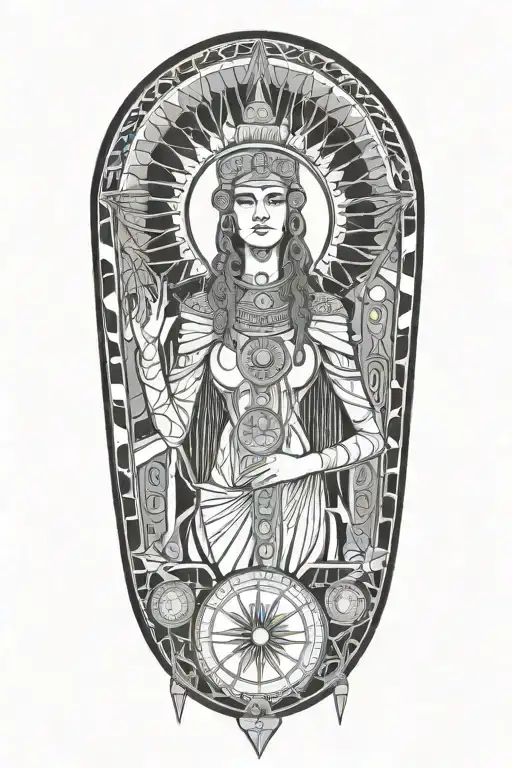 high priestess tarot, Artemis goddesse greek,Jacinta-rose,sphinx,alien,queen,eygpt,ancient,shapeshifter,holy  tattoo design idea