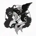 high priestess,Jacinta-rose,gemini, sphinx,artimis,greek,tora scroll,ancient egypt,empress tattoo design idea