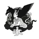 high priestess,Jacinta-rose,gemini, sphinx,artimis,greek,tora scroll,ancient egypt,empress tattoo design idea