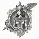 high priestess tarot alien Egyptian Artemis jacinta empress  tattoo design idea