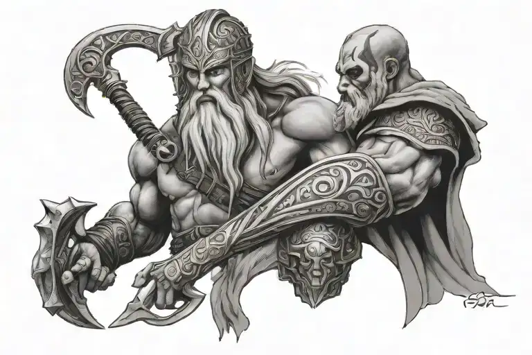 odin god of war tattoo design idea