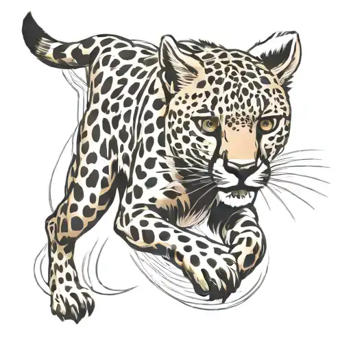 gym cheetah running tattoo design idea