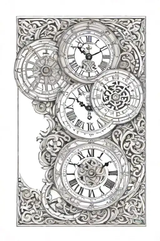 3 parted viking Renaissance and new time piece tattoo design idea