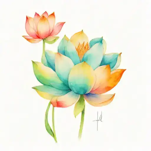 lotus flower with still i rise as stem tattoo design idea