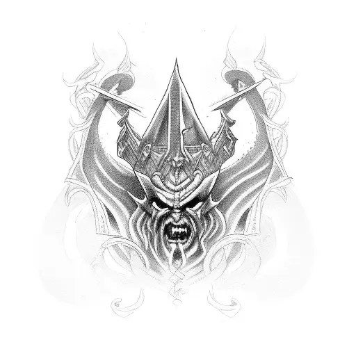 anti christ woman king tattoo design idea