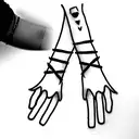mummy ribbons going up from wrist to forearm tattoo design idea