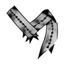 mummy ribbons going up from wrist to forearm tattoo design idea