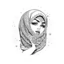muslim women on forest tattoo design idea