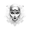 muslim women on forest tattoo design idea