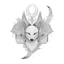 muslim women on forest tattoo design idea