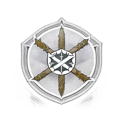 12th century knights templar shield tattoo design idea