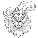 lion with a lamb with flowers  tattoo design idea