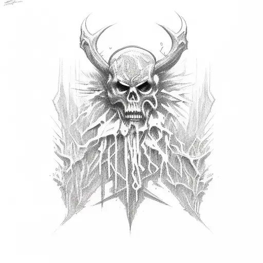 the phrase "Cause you know that I can't do this on my own" written in Black Metal band name font tattoo design idea