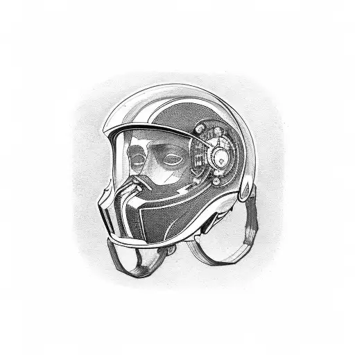 Spanners and motorcycle helmet tattoo design idea