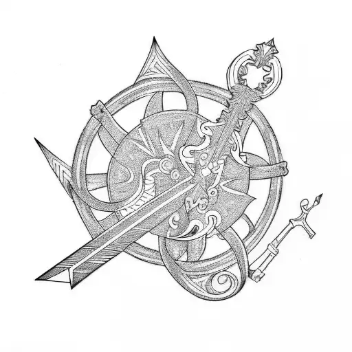 black keyblade tattoo design idea