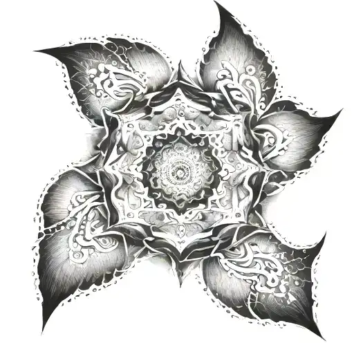 mandala fractal chest piece that represents consciousness, meditation and energy work tattoo design idea
