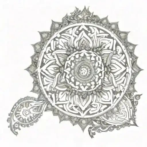 mandala fractal design that represents consciousness and meditation tattoo design idea