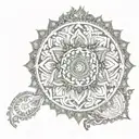 mandala fractal design that represents consciousness and meditation tattoo design idea