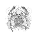 4 siblings consisting of 1 brother and 3 sisters tattoo design idea