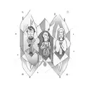 4 siblings consisting of 1 brother and 3 sisters tattoo design idea