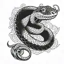 A glamorous snake wrapped around a luxury boyfriend symbol tattoo design idea