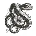 A glamorous snake wrapped around a luxury boyfriend symbol tattoo design idea