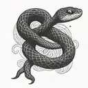 A glamorous snake wrapped around a luxury boyfriend symbol tattoo design idea