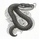 A glamorous snake wrapped around a luxury boyfriend symbol tattoo design idea